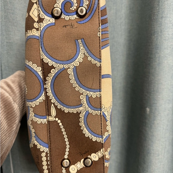Vintage Pucci mini bag. Blue and brown print - Picture 11 of 11